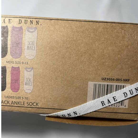 Rae Dunn 6 Pack Multicolor Ankle Socks His Hers Love Soul Mate M 9-13 L 5-10 - Picture 7 of 10